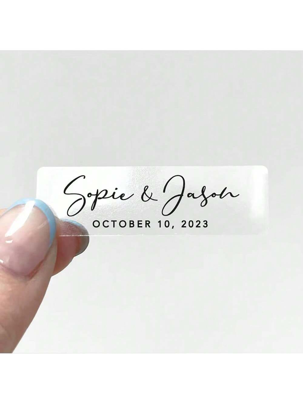 Personalised Candle Label - Etiquetas de casamento transparentes de folha